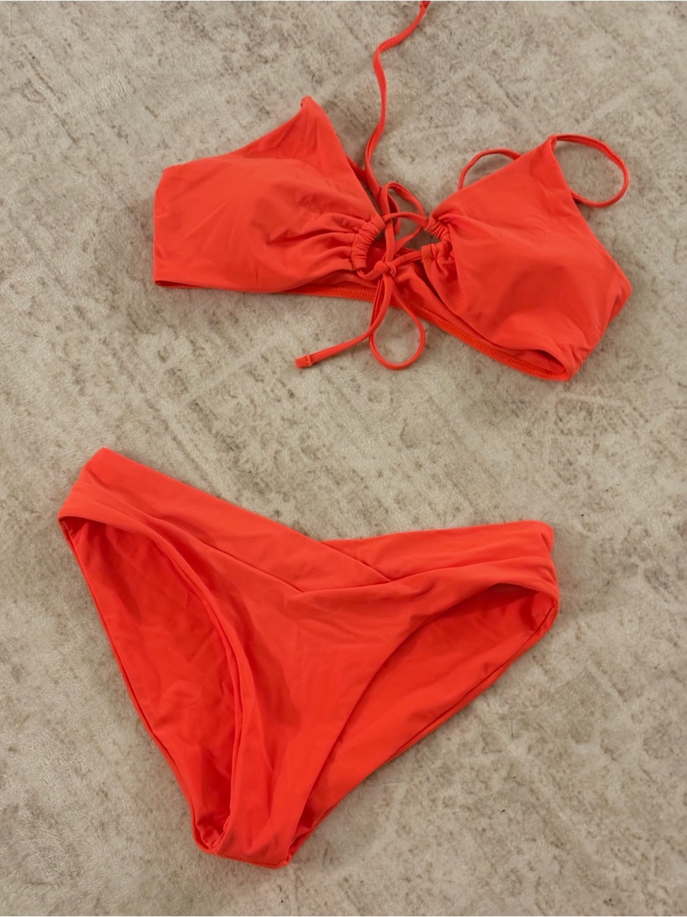Amazon Orange Tie-Front Bikini Set